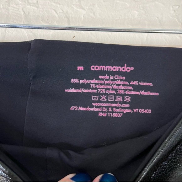 Commando High Waisted Faux Leather Leggings in Black - Picture 11 of 11